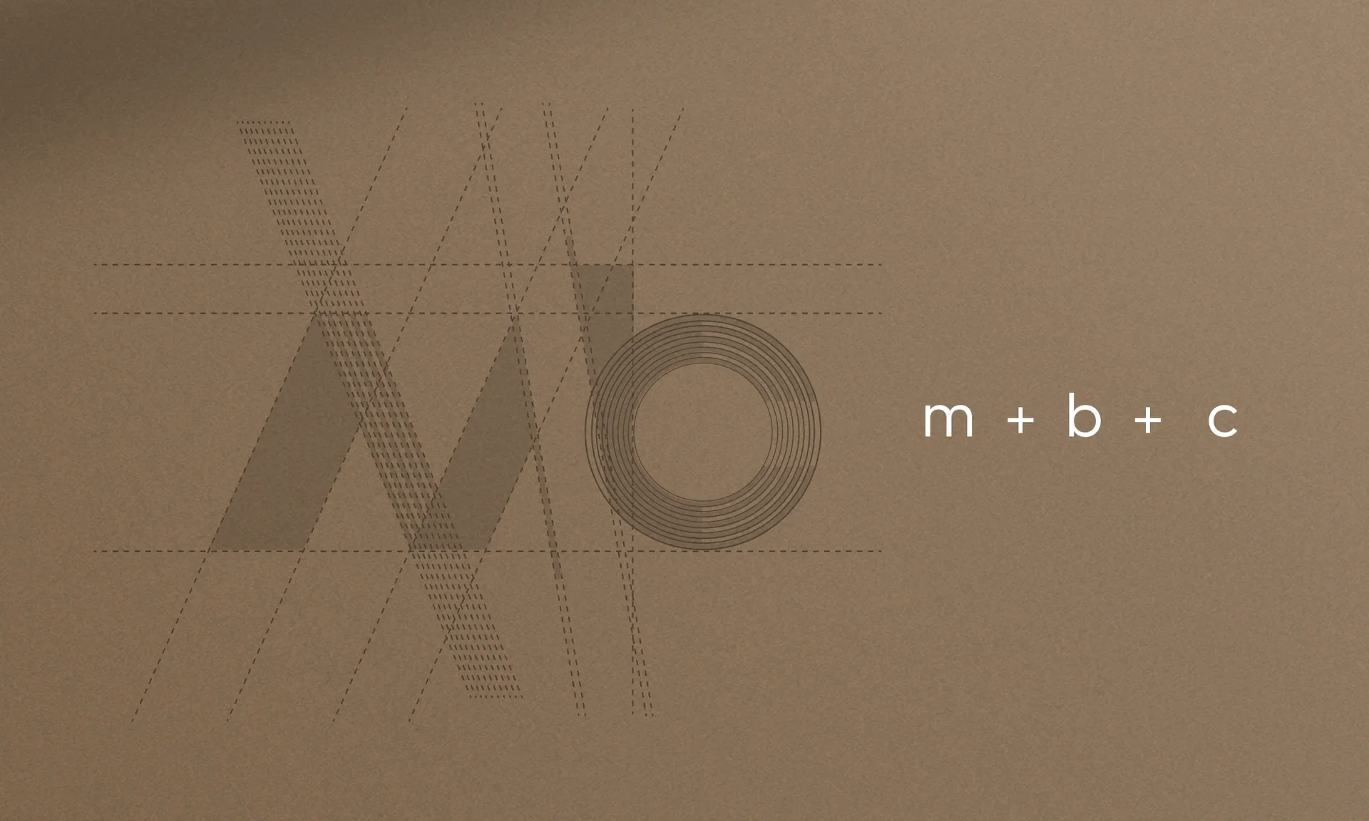 Malha de construção do monograma MMBC, unindo as letras m, b e c